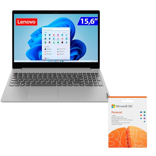 Notebook Lenovo Ideapad 3i i5 256GB SSD 8GB RAM Windows 11 + Microsoft 365 Pessoal