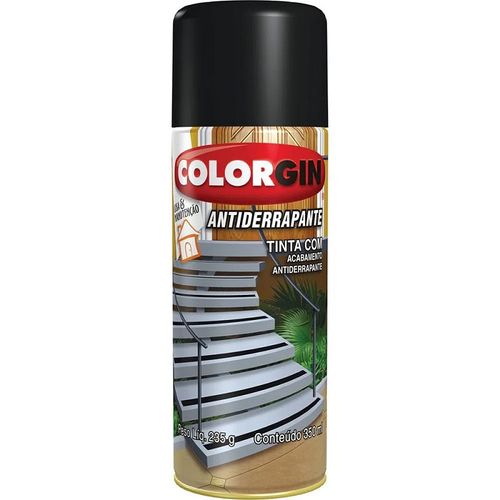 Tinta spray antiderrapante preto 235g 1601 colorgin