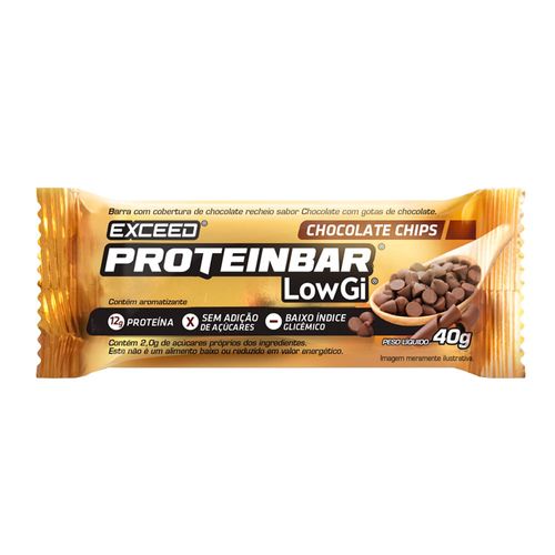 Exceed Proteinbar Low Gi Sabor Chocolate Chips 40g - Advanced Nutrition
