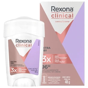 Desodorante Antitranspirante Creme Rexona Clinical Extra Dry 48g