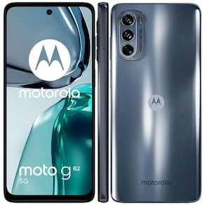 Smartphone Motorola Moto G62 5G Grafite 128GB, 4GB RAM, Tela de 6.5”, Câmera Traseira Tripla, Android 12 e Processador Octa-Core