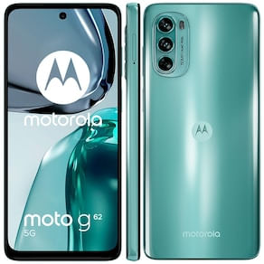 Smartphone Motorola Moto G62 5G Verde 128GB, 4GB RAM, Tela de 6.5”, Câmera Traseira Tripla, Android 12 e Processador Octa-Core