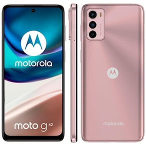 Smartphone Motorola Moto G42 Rosè 128GB, 4GB RAM, Tela de 6.4”, Câmera Traseira Tripla, Android 12 e Processador Octa Core Snapdragon 680