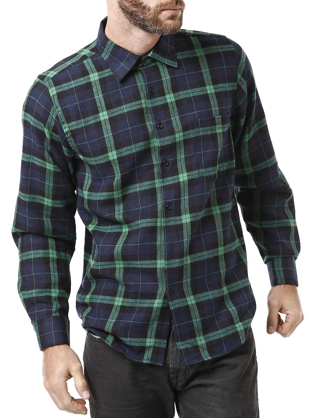 blusa xadrez verde masculina