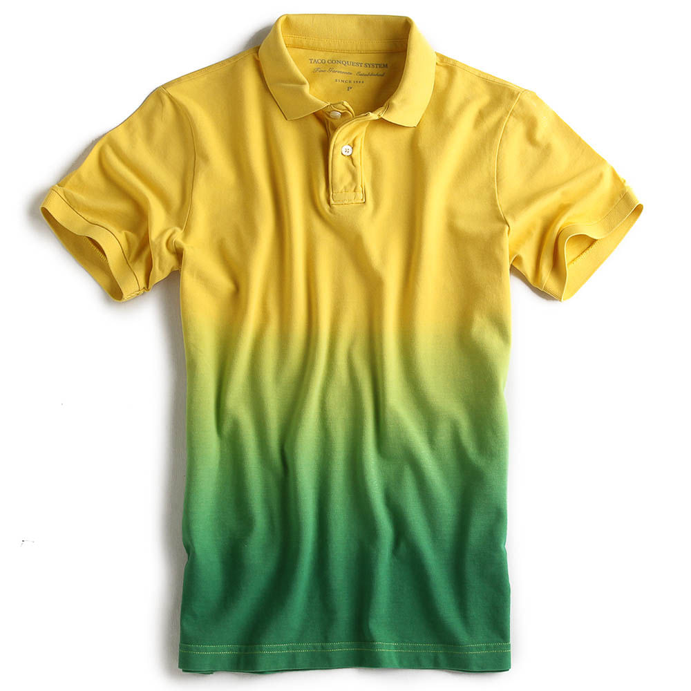 camisa polo verde e amarela