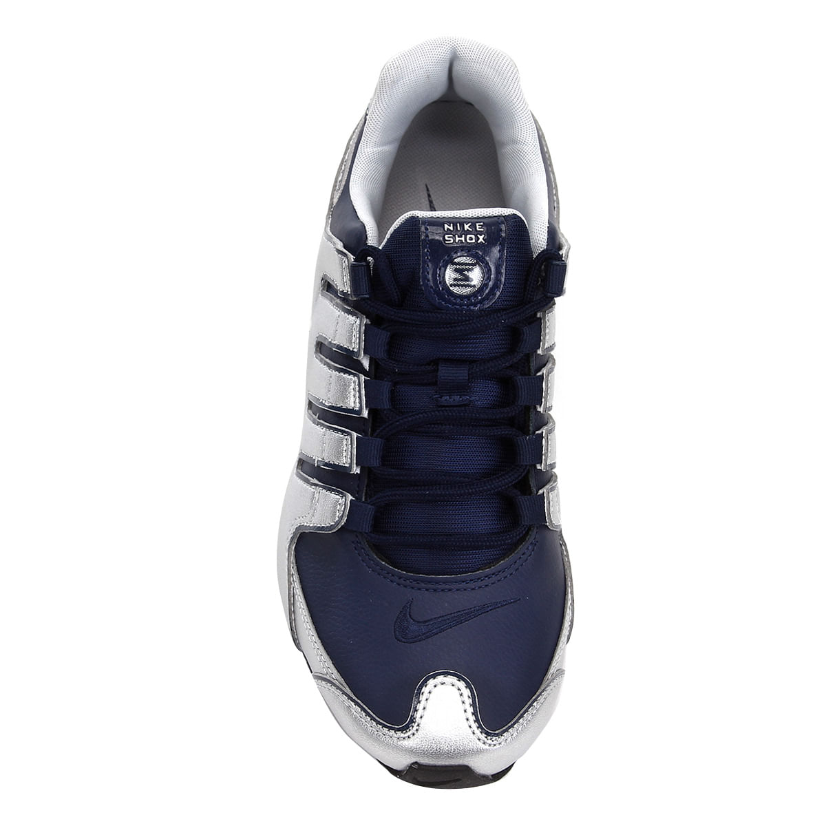 nike shox nz prata e azul