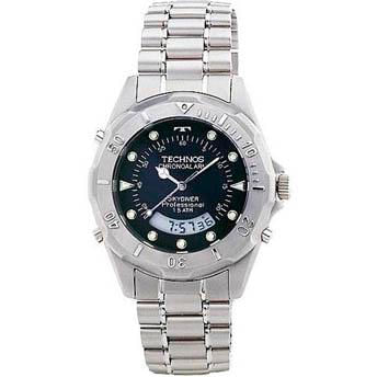 Relógio Technos Masculino, Caixa e Pulseira em Aço, Digital e Analógico,  Cronógrafo, Alarme, Resistente à Água 150m - T20557/1P