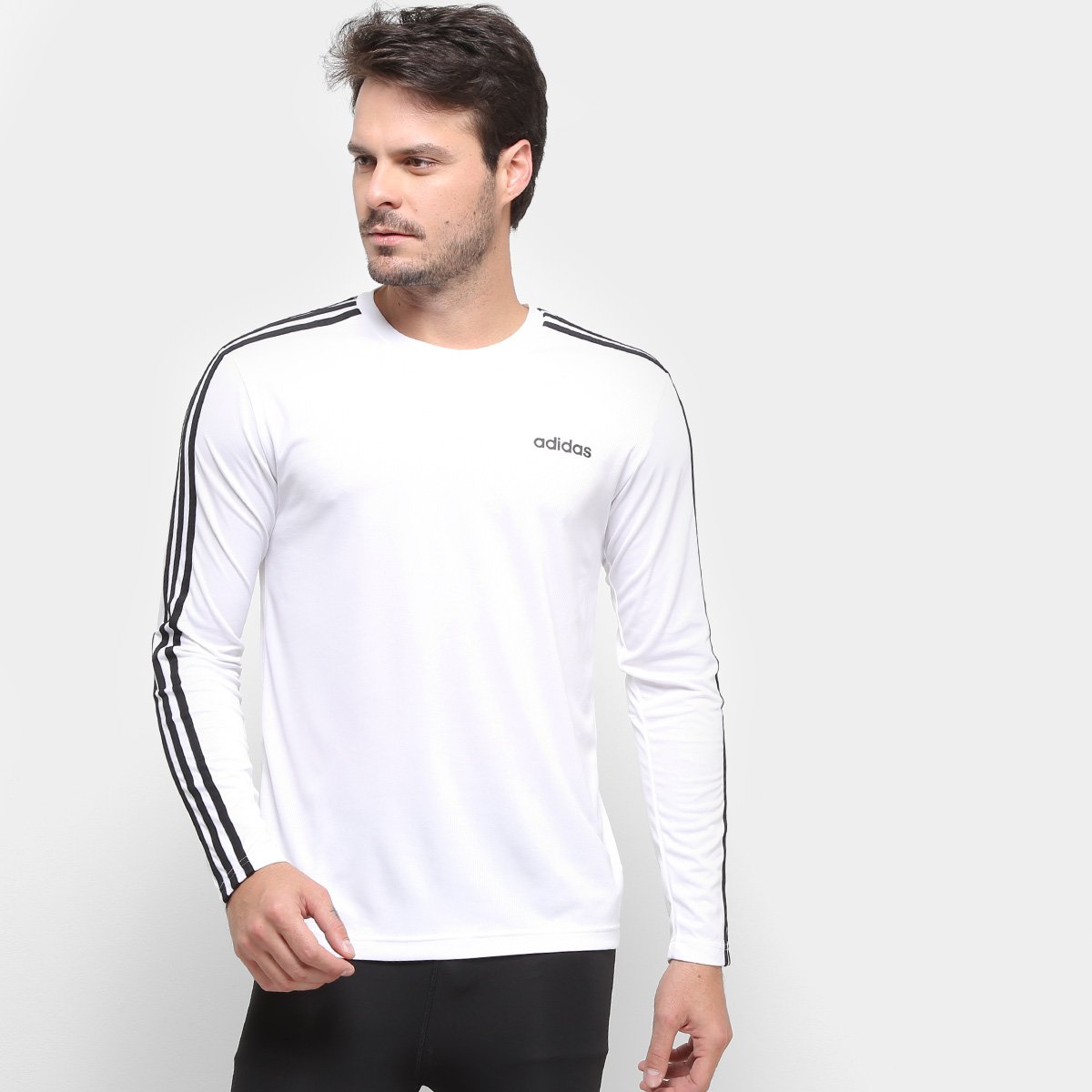 blusa manga longa masculina adidas