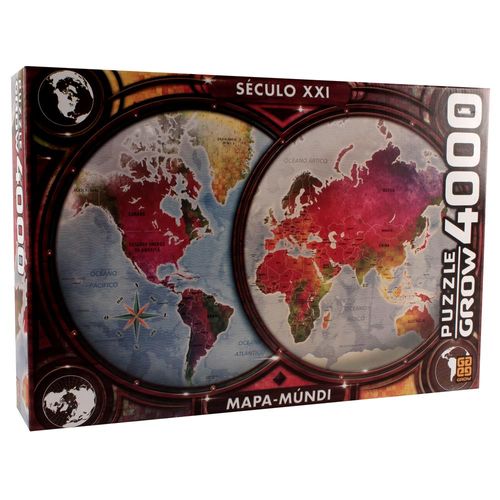 Puzzle Grow Mapa Mundi - 4000 Peças.