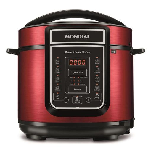 Panela Elétrica de Pressão Mondial Master Cooker 5L PE-39 - Vermelho/Inox 110V