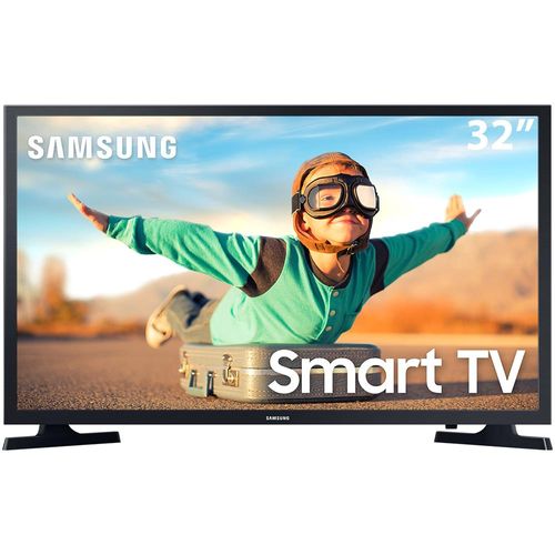 Smart TV LED 32\" HD Samsung T4300 com HDR, Sistema Operacional Tizen, Wi-Fi, Espelhamento de Tela, Dolby Digital Plus, HDMI e USB - 2020.