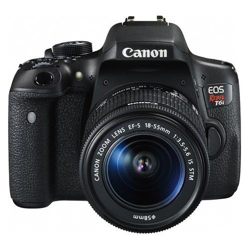 Câmera Digital DSLR Canon EOS Rebel T6I com 24.2 MP, LCD 3.0”, Sensor CMOS, Full HD e Wi-Fi.