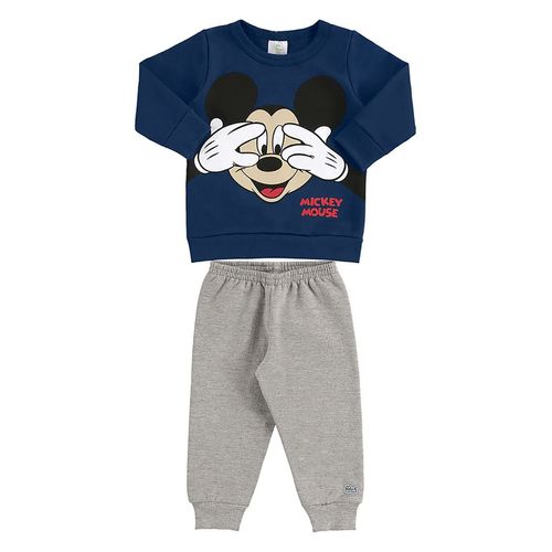 Conjunto Infantil Moletom Disney Mickey Mouse Masculino Marinho 1A