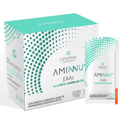 Aminnu - Aminoácidos Essenciais sabor Tangerina 30 sachês de 20g - Central Nutrition