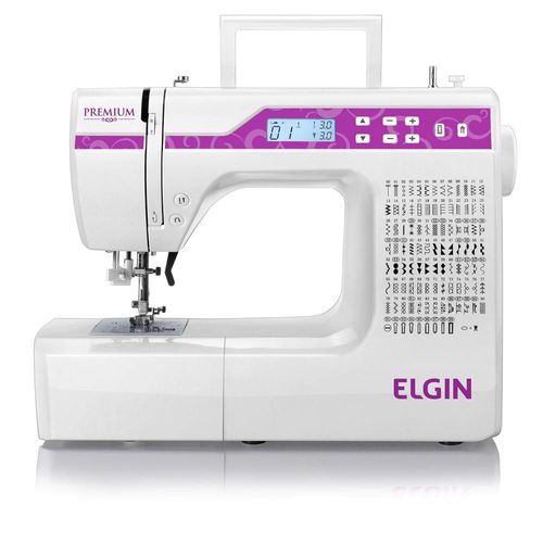 Maquina de Costura Elgin Premium JX-10000 - Branca/Rosa