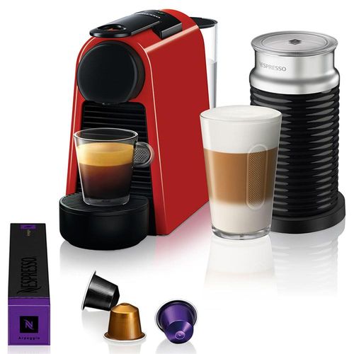 Máquina de Café Nespresso Essenza Mini D30 com Aeroccino e Kit Boas-Vindas - Vermelha 110V