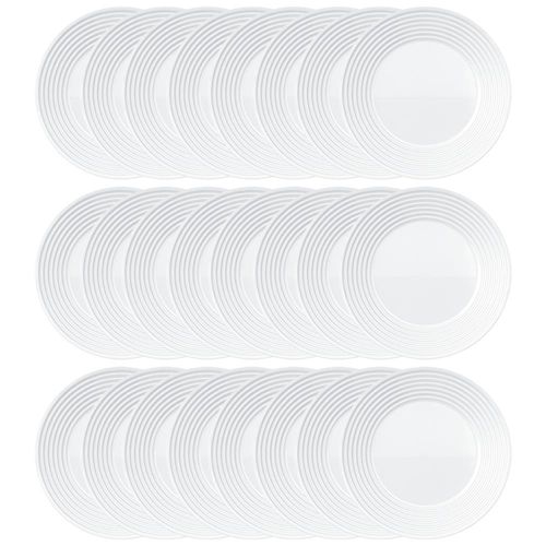 Conjunto de Pratos Rasos Duralex Saturno em Vidro 26 cm Branco 12 Peças