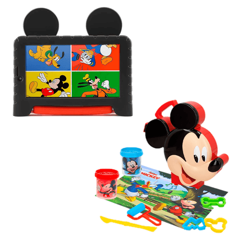 Combo Kids - Tablet Multilaser Mickey Mouse Plus Wi-Fi Tela 7 Pol. 16GB Quad Core e Maleta Mickey Com Massinha E Acessórios - NB314K NB314K