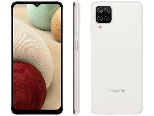 Smartphone Samsung Galaxy A12 64GB Branco 4G - Octa-Core 4GB RAM 6,5&quot; Câm. Quádrupla + Selfie 8MP