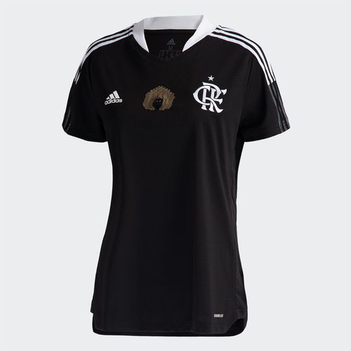 Camisa Flamengo Dia Consciência Negra 21/22 s/n° Torcedor Adidas Feminina Preto GG