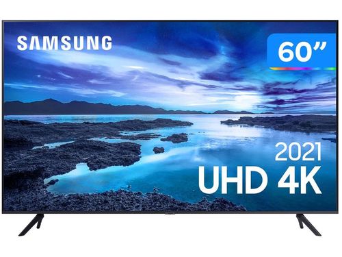 Smart TV 60&quot; 4K Crystal Samsung 60AU7700 Wi-Fi - Bluetooth HDR Alexa Built in 3 HDMI 1 USB Bivolt