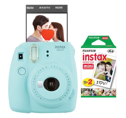 Câmera instantânea Fujifilm Instax Mini 9 Azul Aqua + Pack 20 fotos