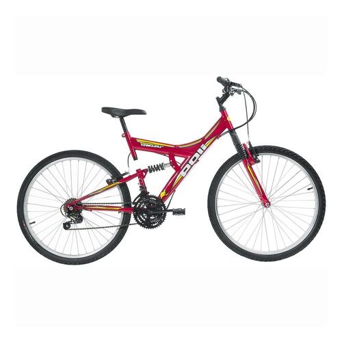 Bicicleta Aro 26 Polimet Full Suspension Kanguru 7004 com 18 Marchas Dupla Suspensão – Vermelha