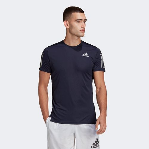 Camiseta Adidas Own The Run Masculina Cinza+Branco G