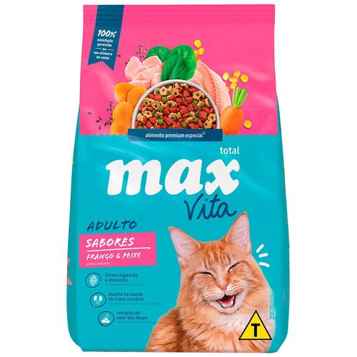 Ração Max Vita Cat Adulto Sabores Frango & Peixe – 20kg