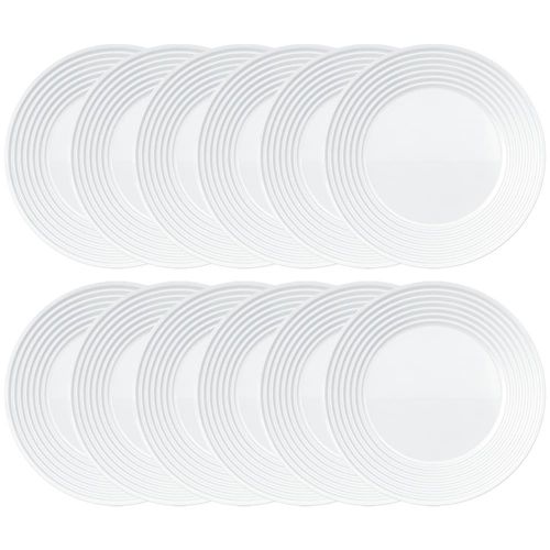 Conjunto de Pratos Rasos Duralex Saturno em Vidro 26 cm Branco – 24 Peças