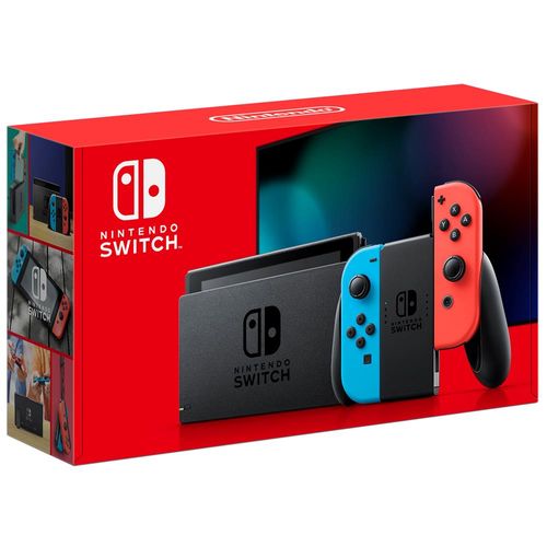 Console Nintendo Switch 32GB + Controle Joy-Con Neon Azul e Vermelho.