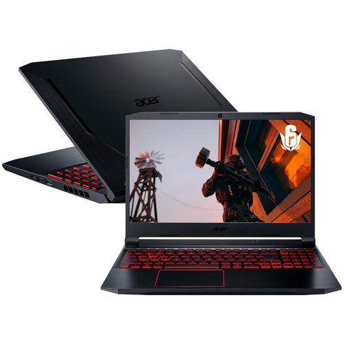 Notebook Gamer Acer NVIDIA GeForce GTX 1650 AMD Ryzen 5-4600H 8GB 512GB SSD Tela Full HD 15.6” Windows 10 Nitro 5 AN515-44-R54Q