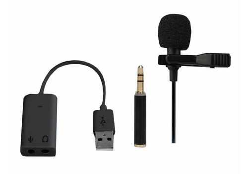 Microfone Vivitar Ultramini c/ clip para Smartphone e Adaptador USB p/ PC e Fone de Ouvido Microfone Ultramini com clip para celular + Adaptador USB para PC e Fone