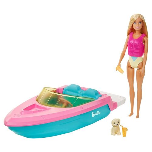 Barco da Barbie Mattel com Boneca GRG30 - Azul/Rosa