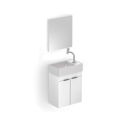 Gabinete Celite para Banheiro com Lavatório e Espelheira Saveiro 22x40cm Branco Gabinete para banheiro com lavatório e espelheira Saveiro 22x40cm branco Celite