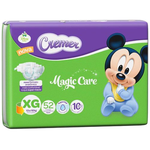 Fralda Cremer Disney Baby Magic Care com 52 Unidades – Tamanho XG