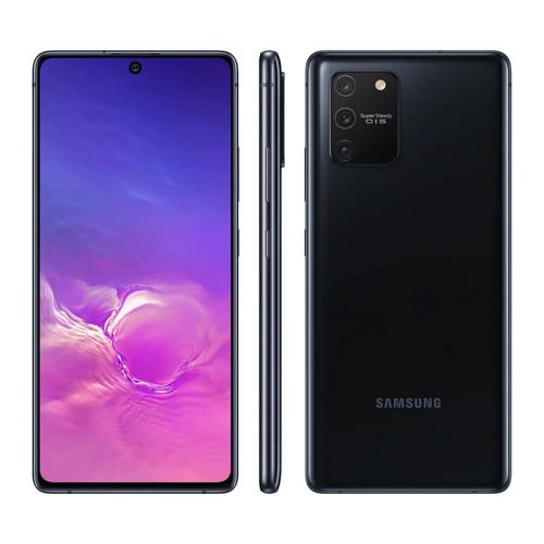 Smartphone Samsung Galaxy S10 Lite Preto 128GB, 6GB RAM, Tela Infinita de 6.7\", Leitor Digital na Tela, Câmera Traseira Tripla e Android 10.0.