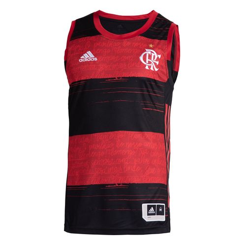 Regata NBB Flamengo Home Adidas Masculina Preto+Vermelho GG