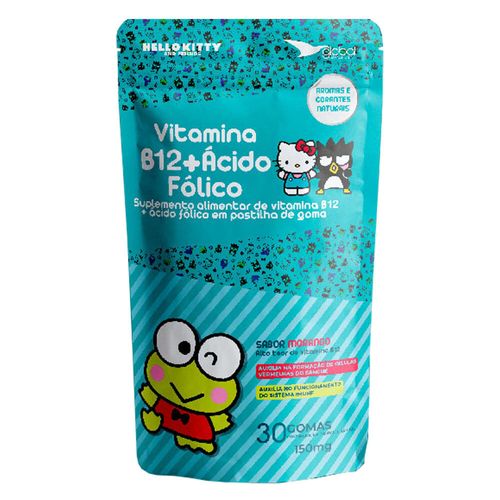 Vitamina B12 e Ácido Fólico Infantil 30 Gominhas Sabor Morango - Hello Kitty