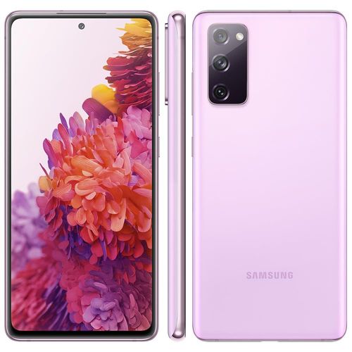 Smartphone Samsung Galaxy S20 FE Cloud Lavender 128GB, 6GB RAM, Tela Infinita de 6.5”, Câmera Traseira Tripla, Android 11 e Processador Octa-Core.