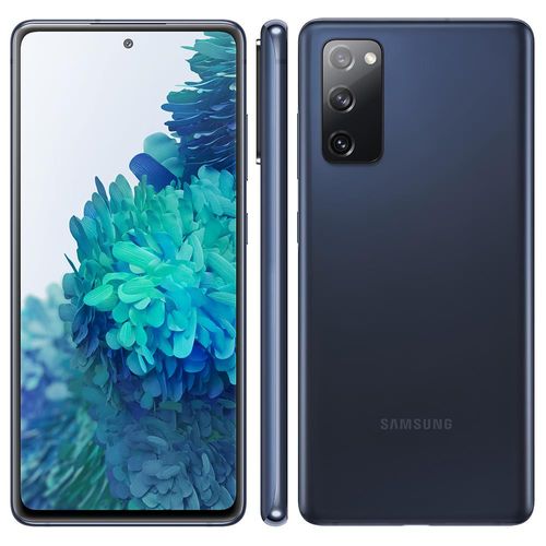Smartphone Samsung Galaxy S20 FE Cloud Navy 128GB, 6GB RAM, Tela Infinita de 6.5”, Câmera Traseira Tripla, Android 11 e Processador Octa-Core.