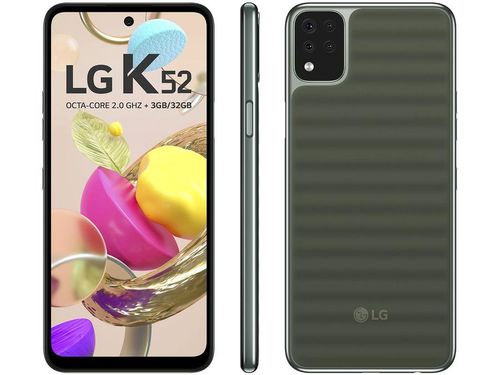 Smartphone LG K52 64GB Verde 4G Octa-Core 3GB RAM - Tela 6,6&quot; Câm. Quádrupla + Selfie 8MP Dual Chip Bivolt