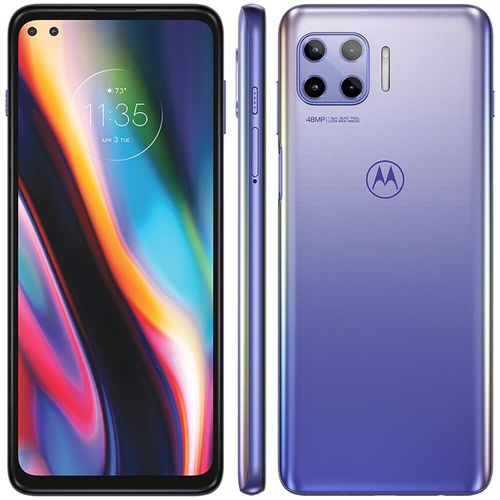 Smartphone Claro Motorola Moto G 5G Plus Lilás 128GB, 8GB RAM, Tela de 6.7”, Câmera Traseira Quádrupla, Android 10 e Processador Octa-Core.