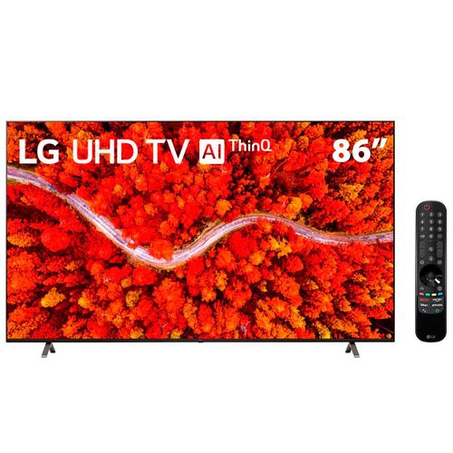 Smart TV 86" LG 4K LED 86UP8050 WiFi, Bluetooth, HDR, Inteligência Artificial ThinQ, Google, Alexa e Smart Magic - 2021